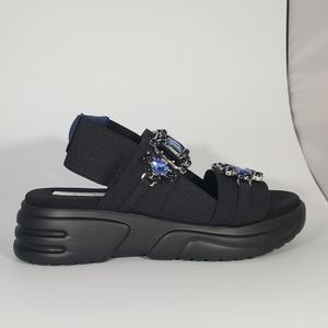 NR Rapisardi Two Band Jeweled Platform Sandal